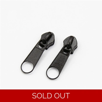 Zipper Pull #5 for Nylon Zipper - Black - Pack of 2